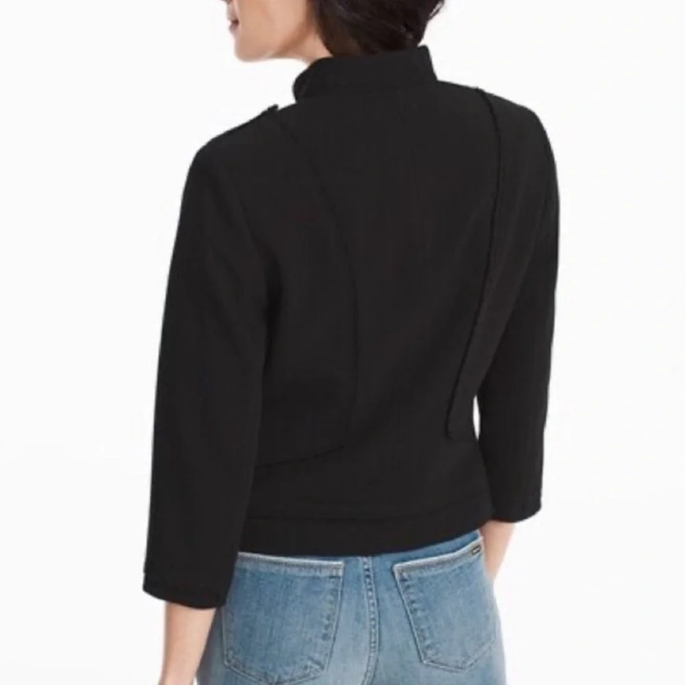 White House Black Market Asymmetrical Zip Moto Biker Jacket‎ Blazer Sz 2